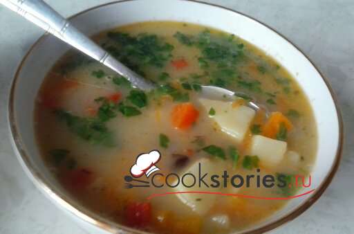 Постный фасолевый суп с овощами